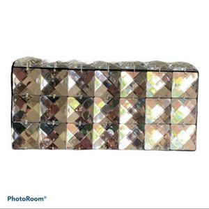 Zoe Adams Clutch Evening Bag Disco Crystals Satin NYE Festive Holiday